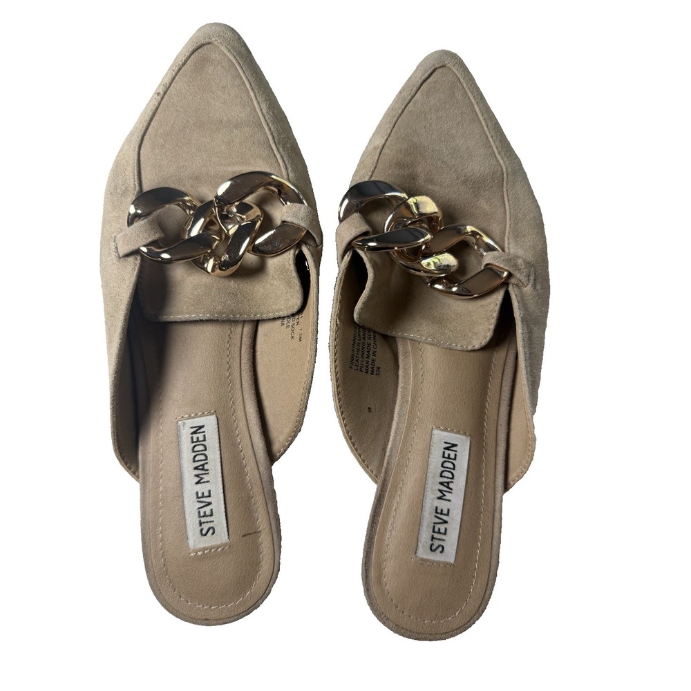 Steve Madden Suede‎ Leather Mules Slip On Shoes size 7.5
